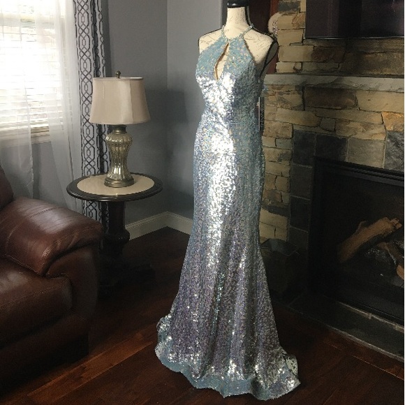 Jovani Dresses & Skirts - Jovani Blue Nude Keyhole Prom Pageant Dress